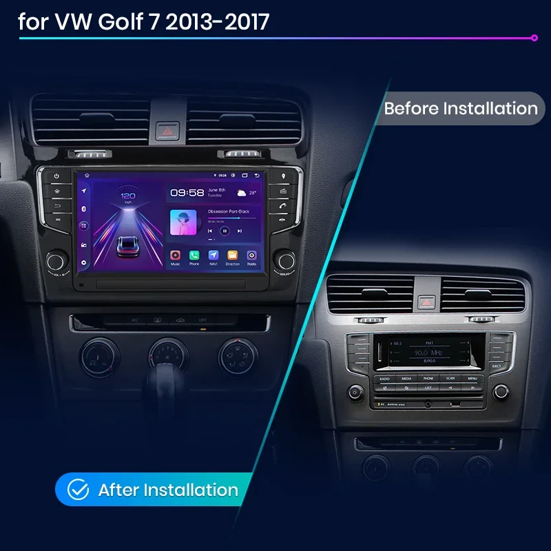 Android Autoradio 9 Zoll Wireless CarPlay für Volkswagen VW Golf 7 2013-2017 Multimedia GPS – Bild 2