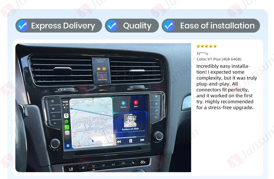 Junsun 9 Zoll Wireless CarPlay Android Auto Radio für Volkswagen VW Golf 7 2013-2017 Auto Multimedia GPS Autoradio Junsun 9 Zoll Wireless CarPlay Android Auto Radio für Volkswagen VW Golf 7 2013-2017 Auto Multimedia GPS Autoradio