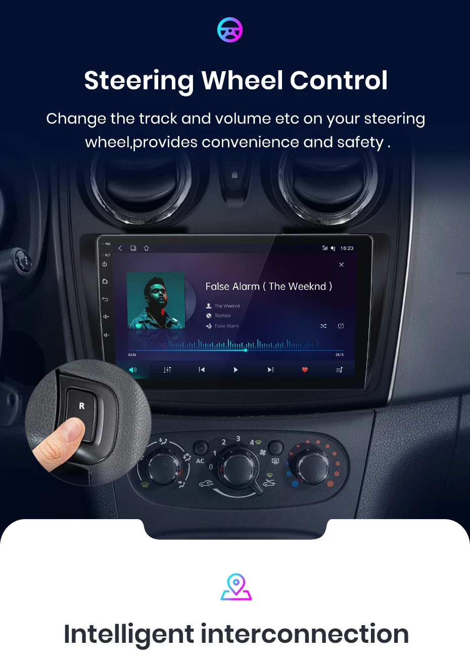 Junsun CarPlay Android Auto Autoradio für Renault Logan 2 Sandero 2012–2019 GPS Intelligente Systeme Stereo Multimedia Autoradio