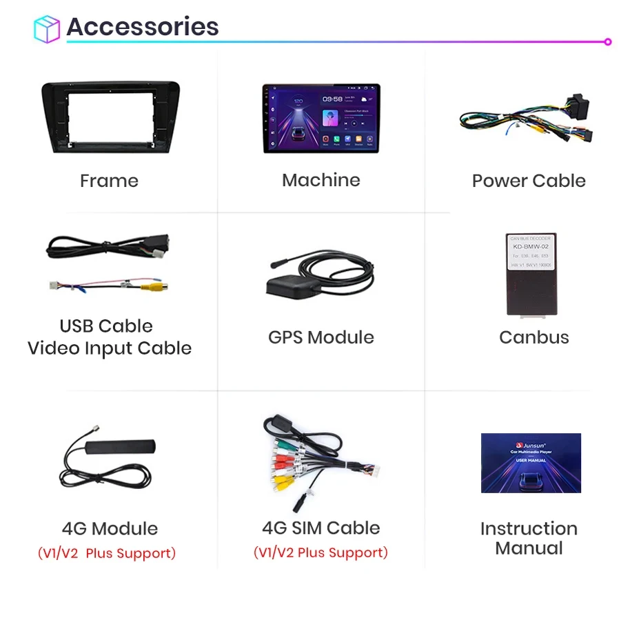 Junsun drahtlose carplay android auto autoradio für SKODA octavia 3 A7-2018 gps multimedia 2 din systeme stereo