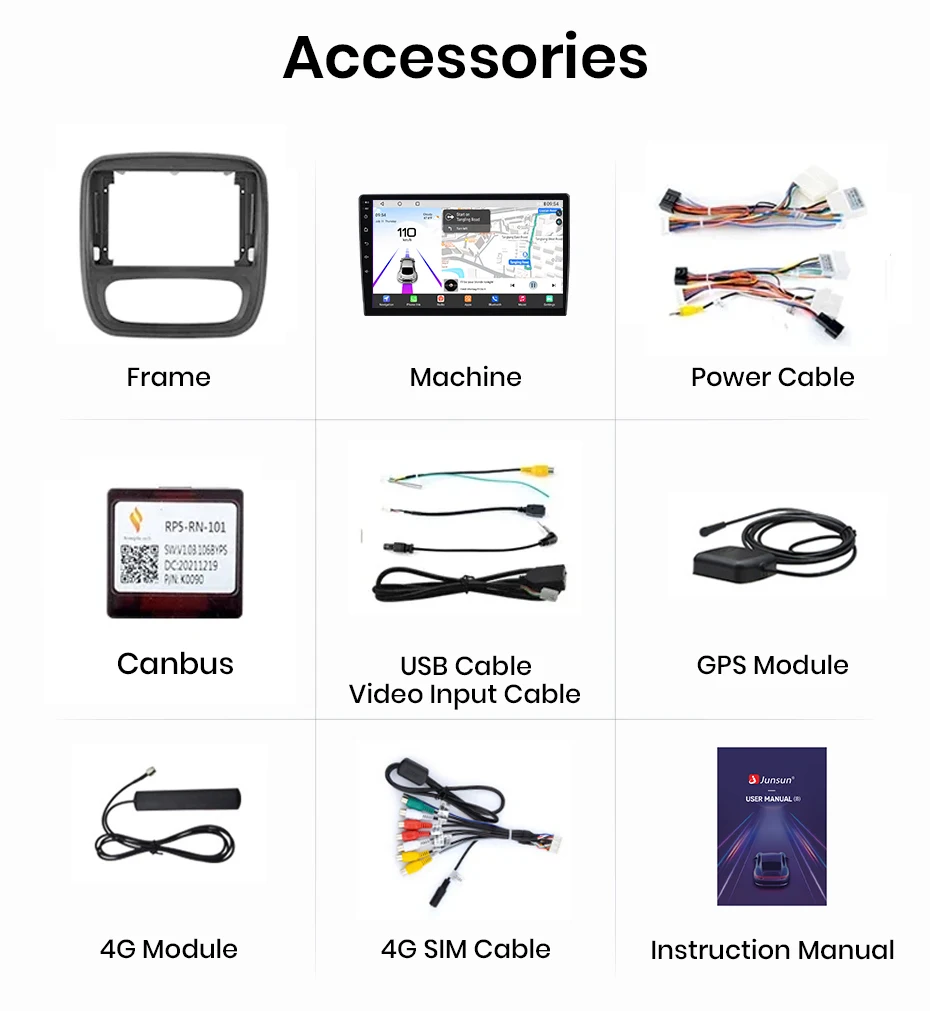 Junsun Qualcomm 8-Core 360 Kamera Drahtlose CarPlay Android Auto Auto Radio für Renault Trafic 3 2014 2015 2016 -2021 Junsun Qualcomm 8-Core 360 Kamera Drahtlose CarPlay Android Auto Auto Radio für Renault Trafic 3 2014 2015 2016 -2021