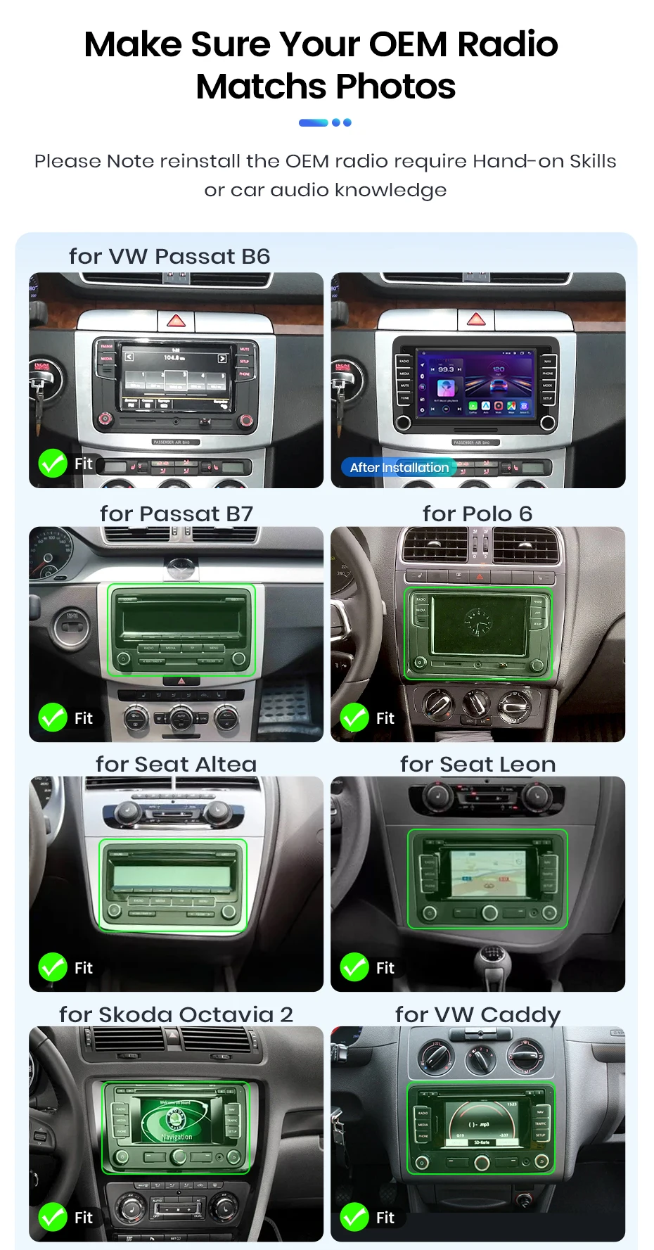 Junsun 7 9 10 Zoll Universal-Autoradio für Volkswagen VW Passat B6 B7 T5 Tiguan Touran GOLF POLO Wireless CarPlay Android Auto