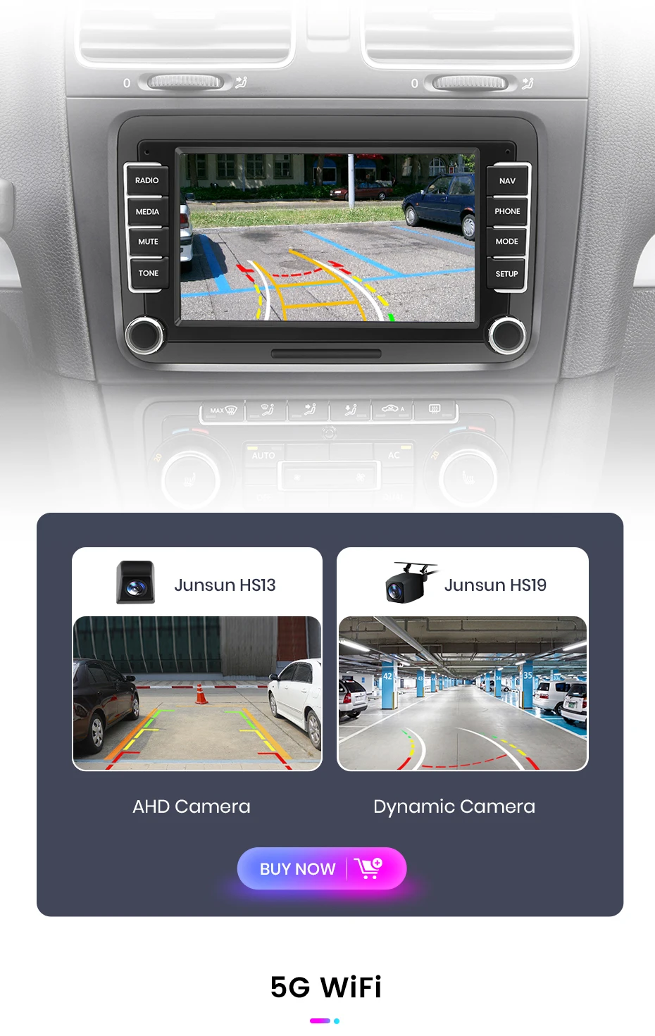 Junsun 7 9 10 Zoll Universal-Autoradio für Volkswagen VW Passat B6 B7 T5 Tiguan Touran GOLF POLO Wireless CarPlay Android Auto