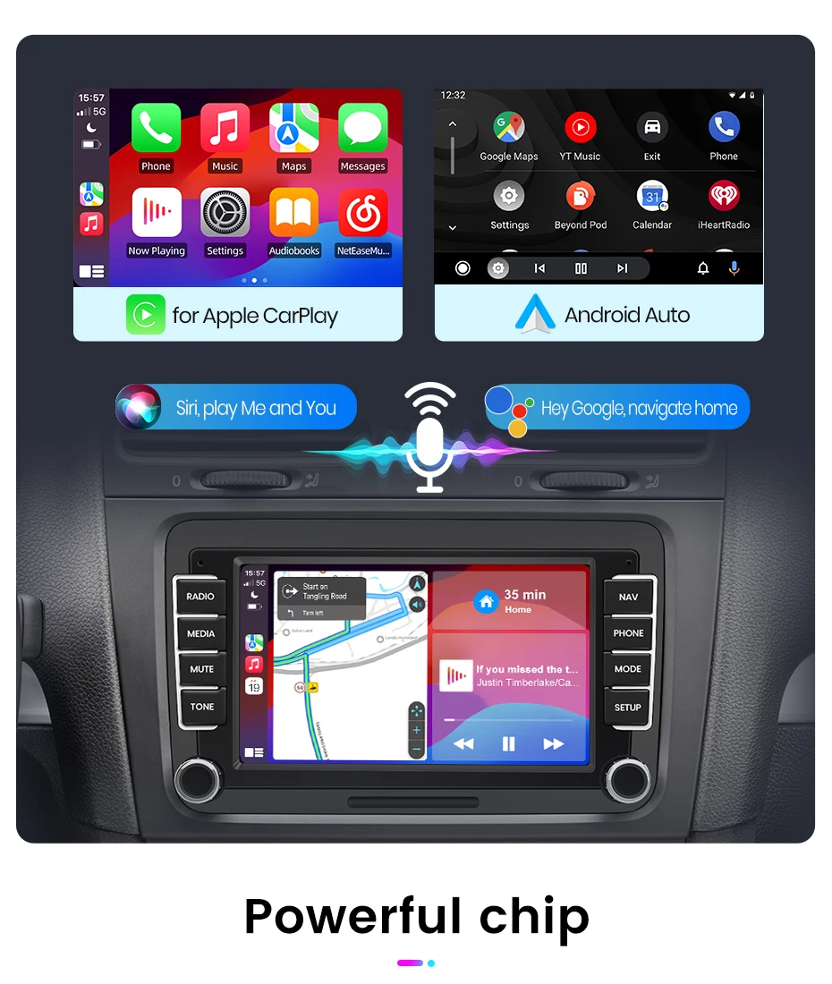 Junsun 7 9 10 Zoll Universal-Autoradio für Volkswagen VW Passat B6 B7 T5 Tiguan Touran GOLF POLO Wireless CarPlay Android Auto