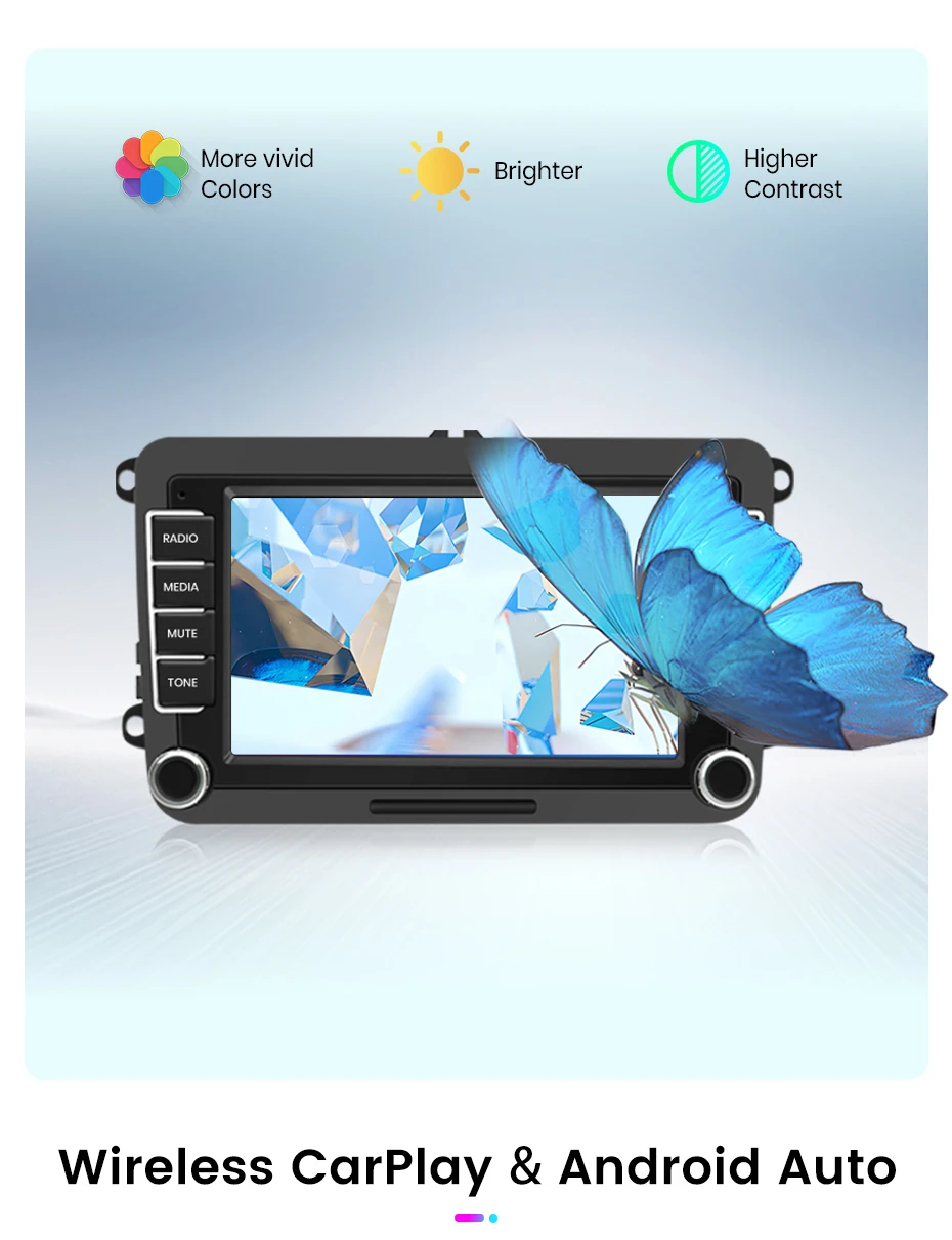 Junsun 7 9 10 Zoll Universal-Autoradio für Volkswagen VW Passat B6 B7 T5 Tiguan Touran GOLF POLO Wireless CarPlay Android Auto