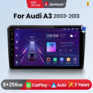 Android Autoradio Drahtlose CarPlay für Audi A3 8P 2003-2013 GPS Multimedia 2 din