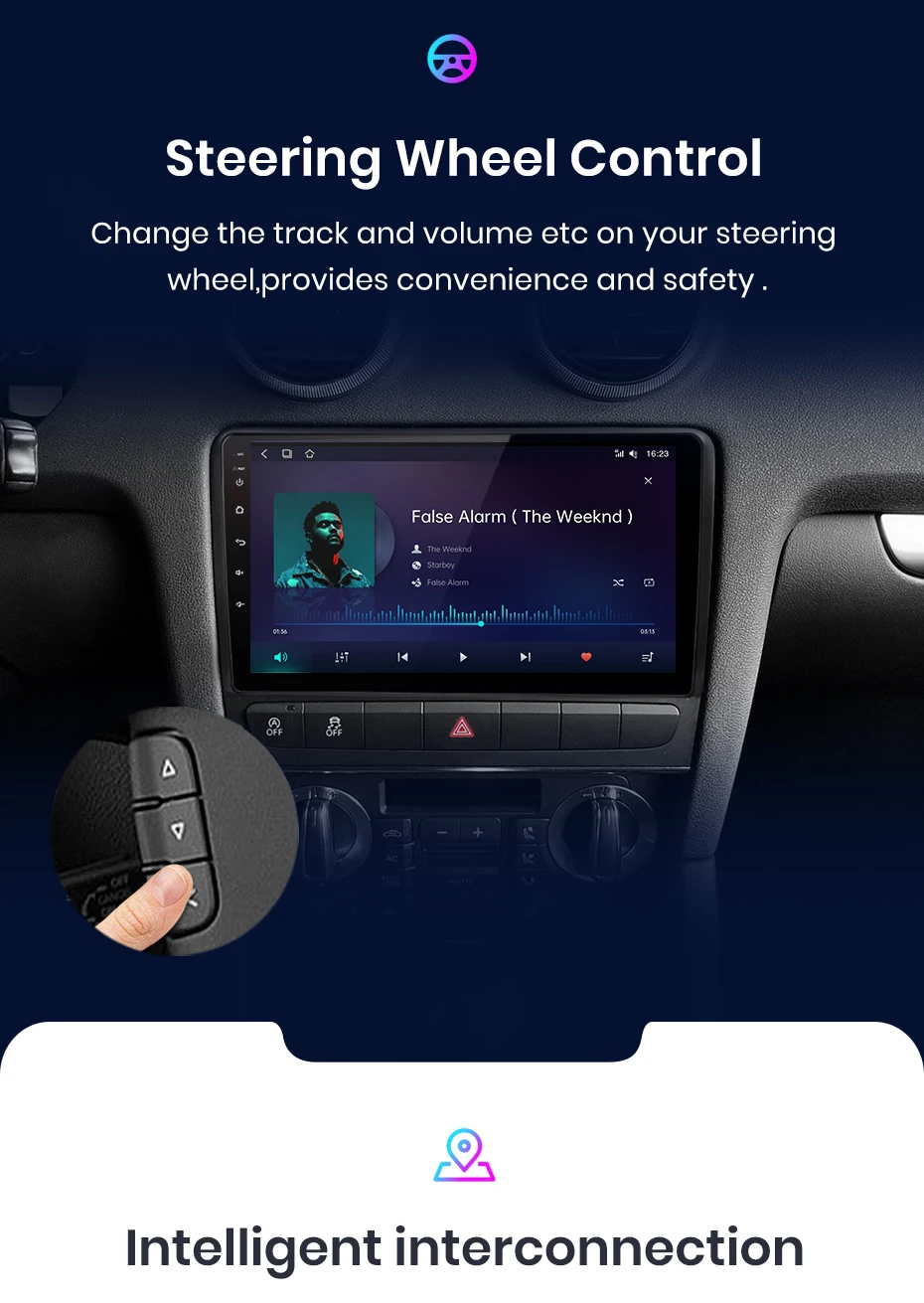 Junsun Drahtlose CarPlay Android Auto Auto Radio Für Audi A3 8P 2003 2005-2013 GPS Multimedia 2 din systeme Stereo