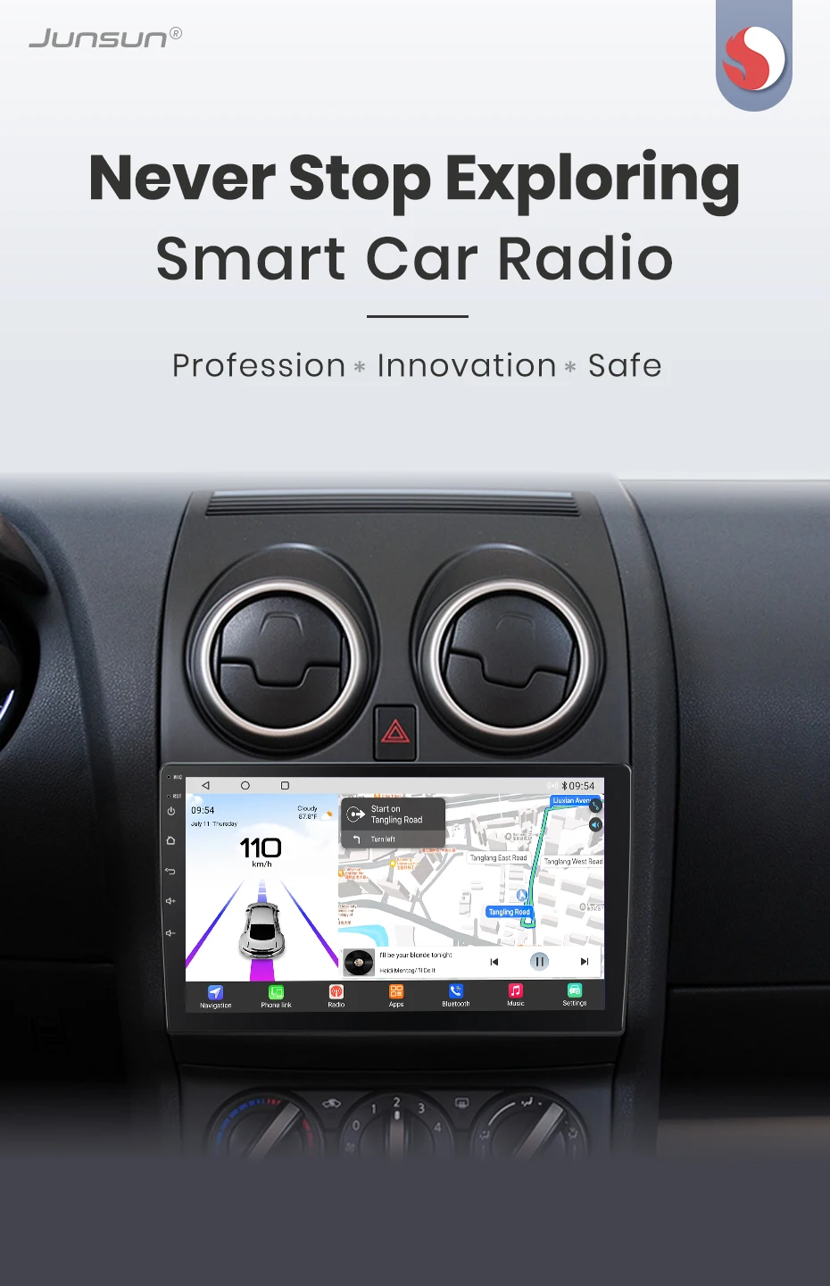 Junsun Qualcomm 8-Core 360 ° Panoramakamera Drahtloses CarPlay Android Auto Autoradio für Nissan Qashqai J10 2006 2007-2013 GPS