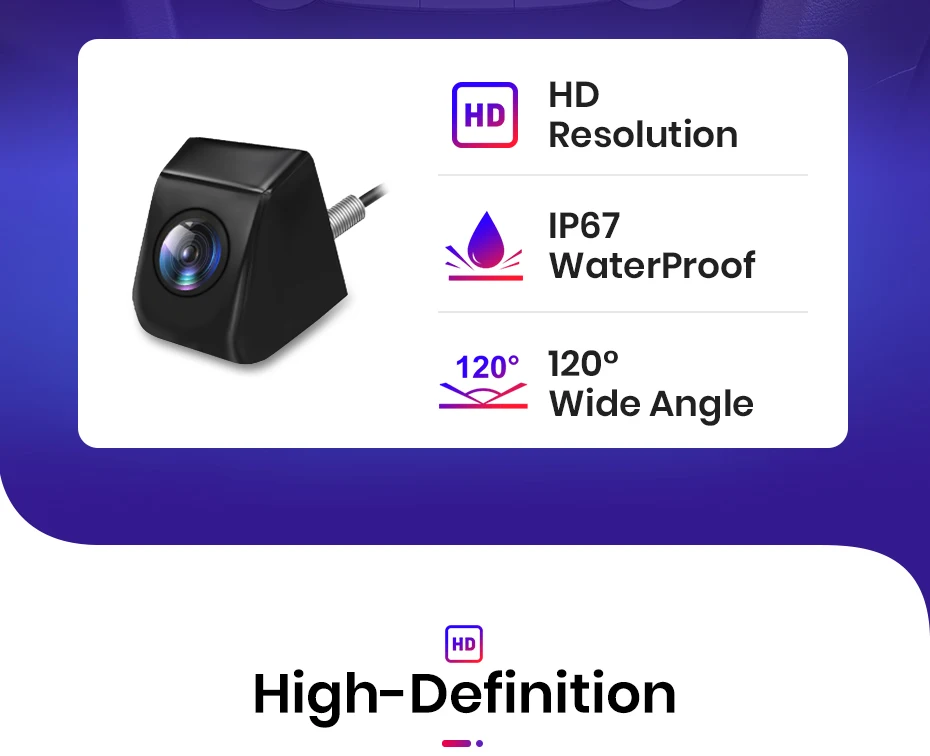 Auto-Rückfahrkamera AHD 720P Auflösung Wasserdicht 140 ° Weitwinkel-Rückfahrkamera für Junsun DVD-Autozubehör