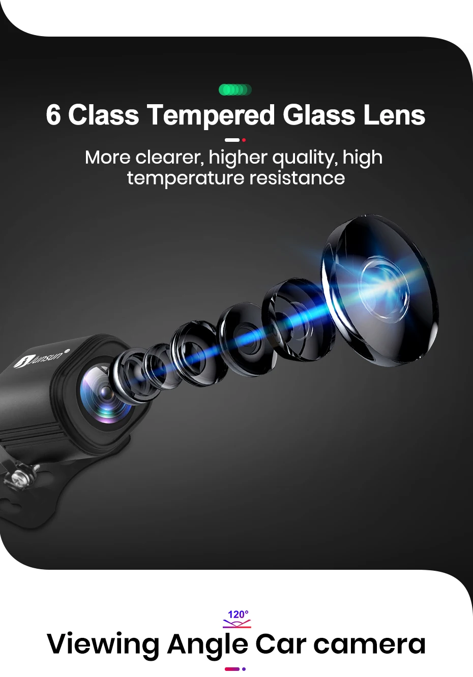 Auto-Rückfahrkamera AHD 720P Auflösung Wasserdicht 140 ° Weitwinkel-Rückfahrkamera für Junsun DVD-Autozubehör