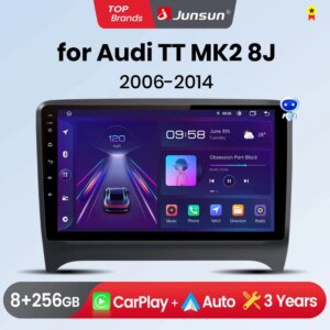 Android14 Autoradio für Audi tt mk2 8j 2006-2014 gps multimedia 2 din CarPlay