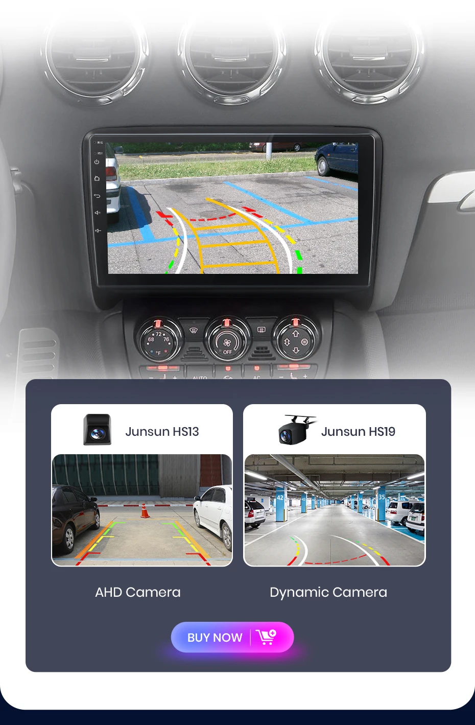 Junsun kabelloses carplay android auto autoradio für audi tt mk2 8j 2006-2014 gps multimedia 2 din