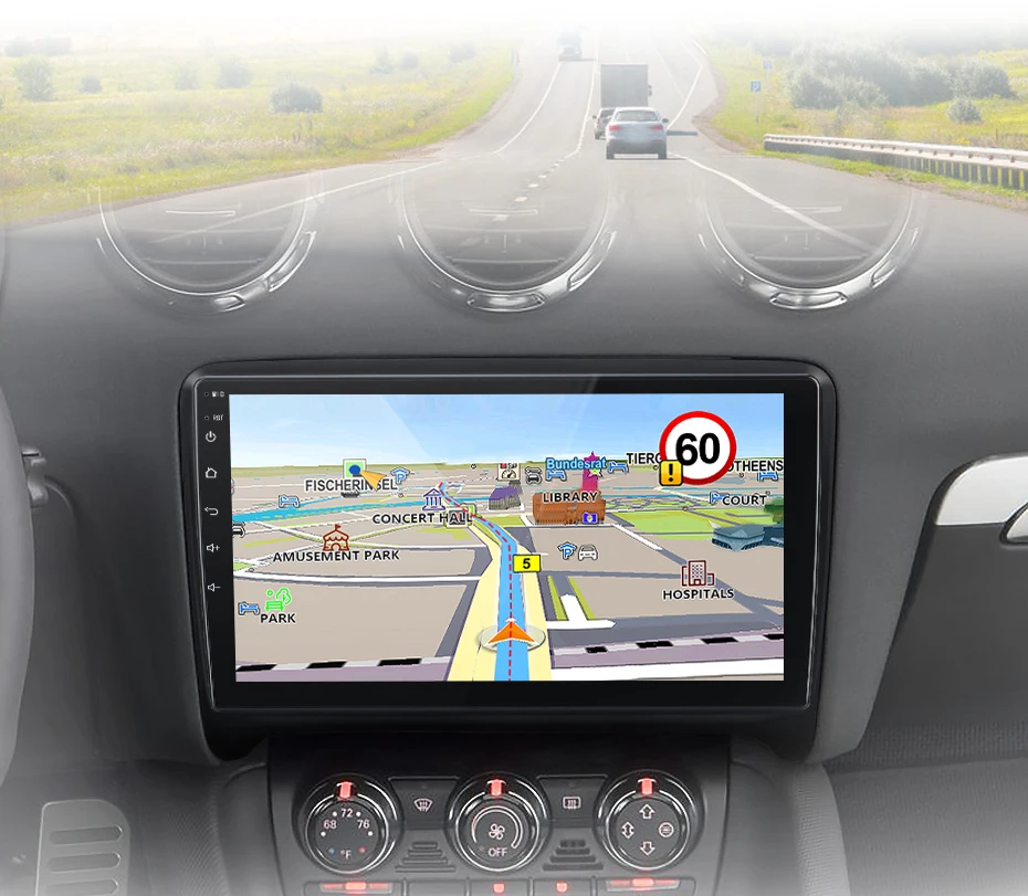 Junsun kabelloses carplay android auto autoradio für audi tt mk2 8j 2006-2014 gps multimedia 2 din