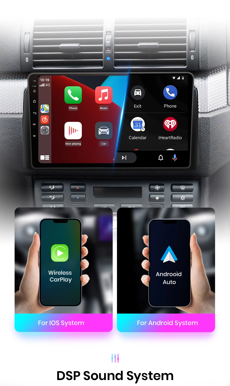 Junsun kabelloses carplay android auto autoradio für audi tt mk2 8j 2006-2014 gps multimedia 2 din