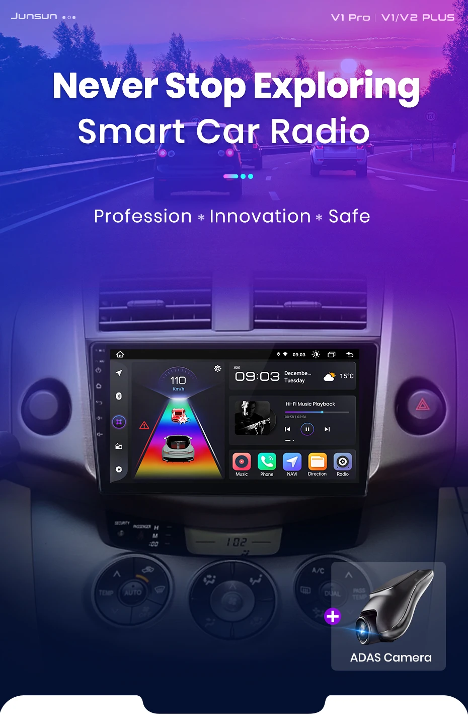 Junsun ai drahtloses Carplay Android Auto Autoradio für Toyota Rav4 Ravav 4-100 GPS intelligente Stereo Multimedia 