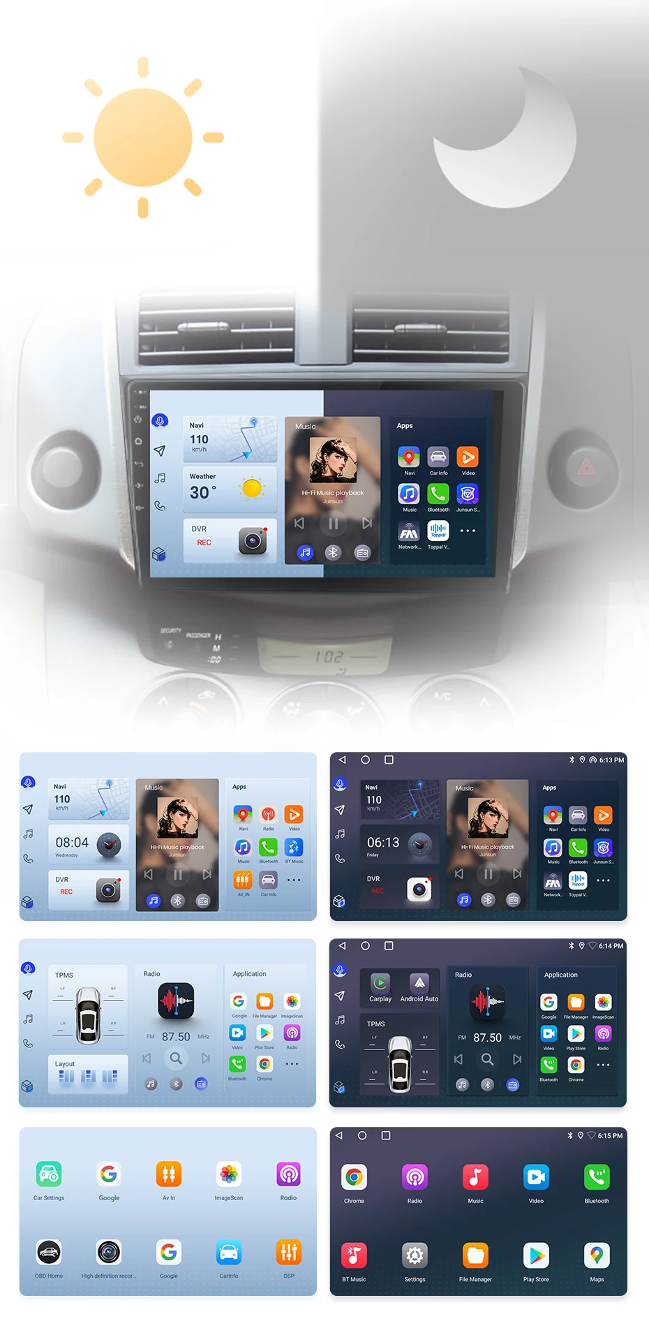 Junsun ai drahtloses Carplay Android Auto Autoradio für Toyota Rav4 Ravav 4-100 GPS intelligente Stereo Multimedia 