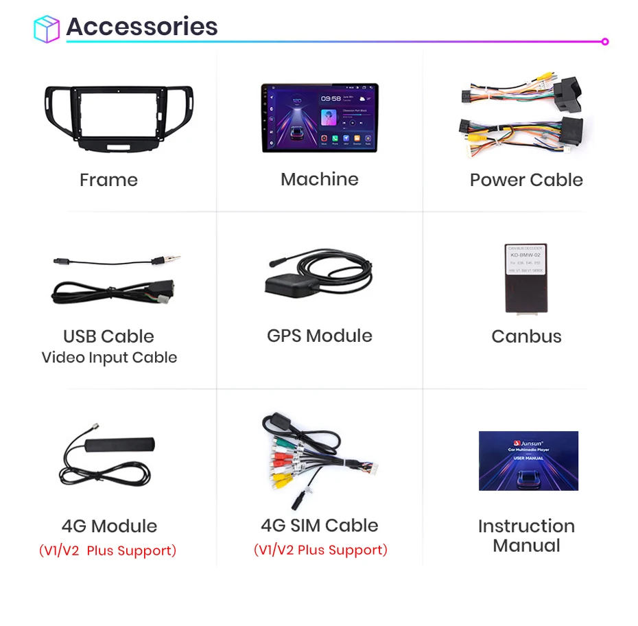 Junsun Wireless Carplay Android Auto Autoradio für Honda Accord 8 2013-2016 GPS intelligente Systeme Stereo Multimedia Autoradio