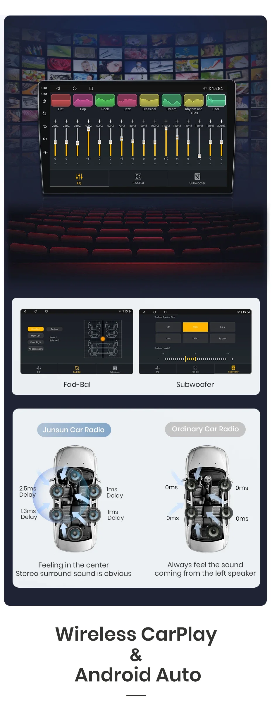 Junsun Qualcomm 8-Core 360 Kamera Drahtlose CarPlay Android Auto Auto Radio für Peugeot 407 2004-2011 GPS Multimedia