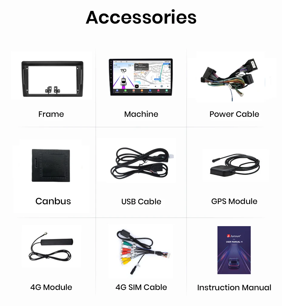 Junsun Qualcomm 8-Core 360 Kamera Drahtlose CarPlay Android Auto Auto Radio für Peugeot 407 2004-2011 GPS Multimedia