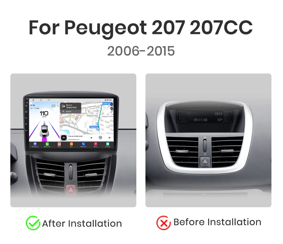 Junsun Qualcomm 8-Core 360 Kamera Drahtlose CarPlay Android Auto Auto Radio für Peugeot 207 207CC 2006 - 2015 GPS