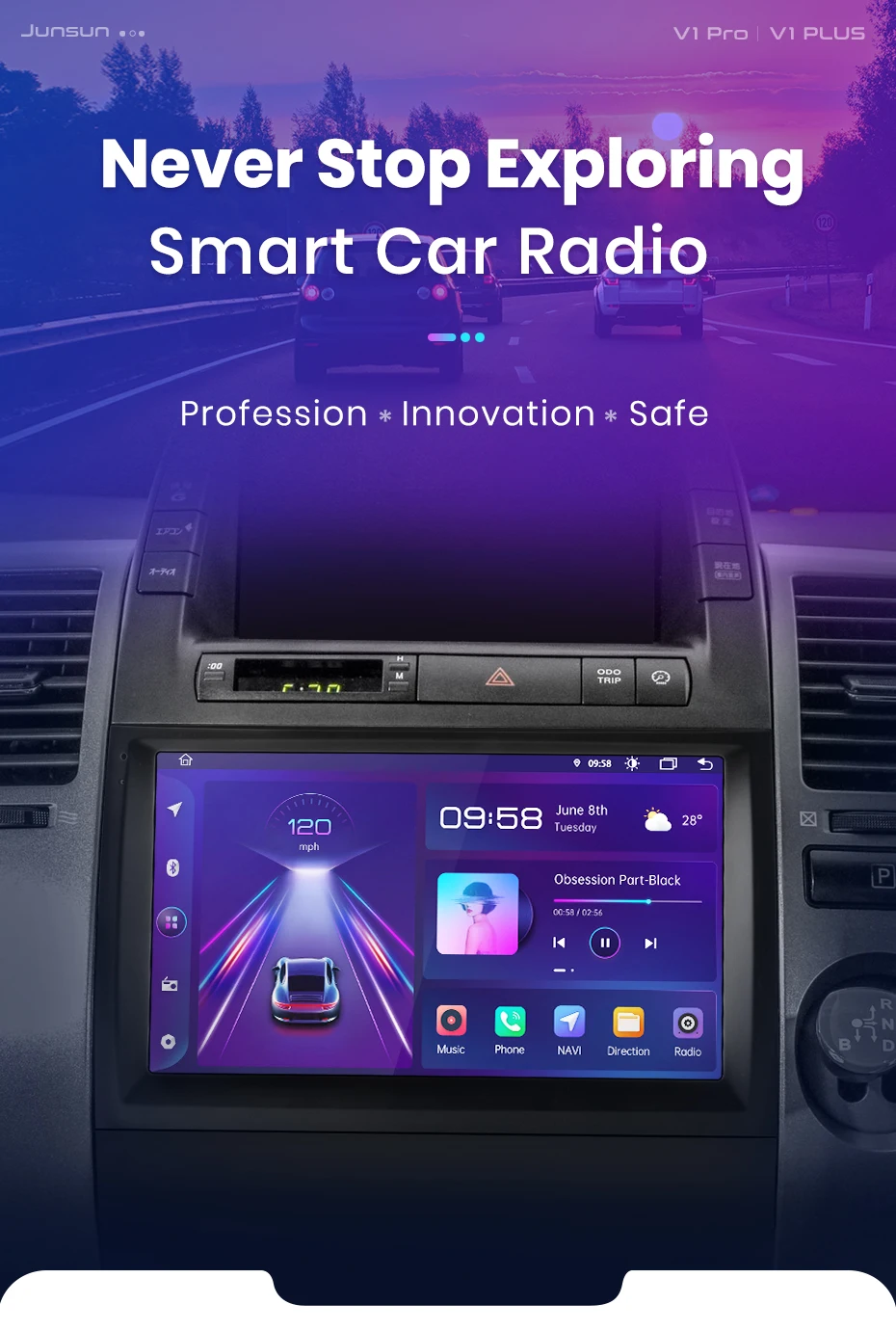 Junsun kabelloses carplay android auto radio für toyota prius 20 2011-2015 auto intelligente systeme rds bt dsp 2 din autoradio