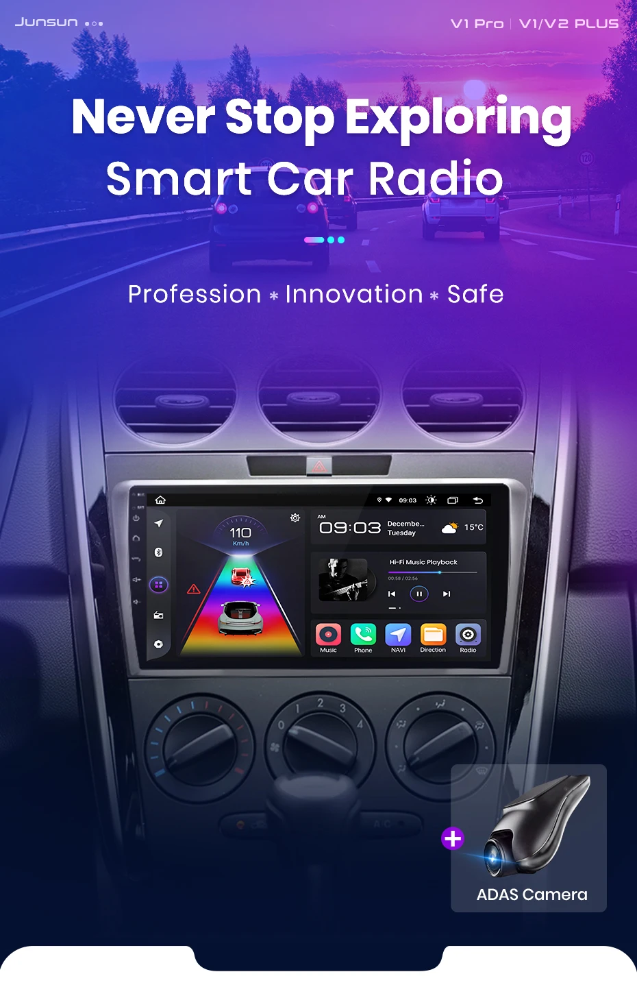 Junun carplay android auto autoradio für mazda CX-7 cx7 2008-2015 gps intelligente systeme tereo multimedia autoradio