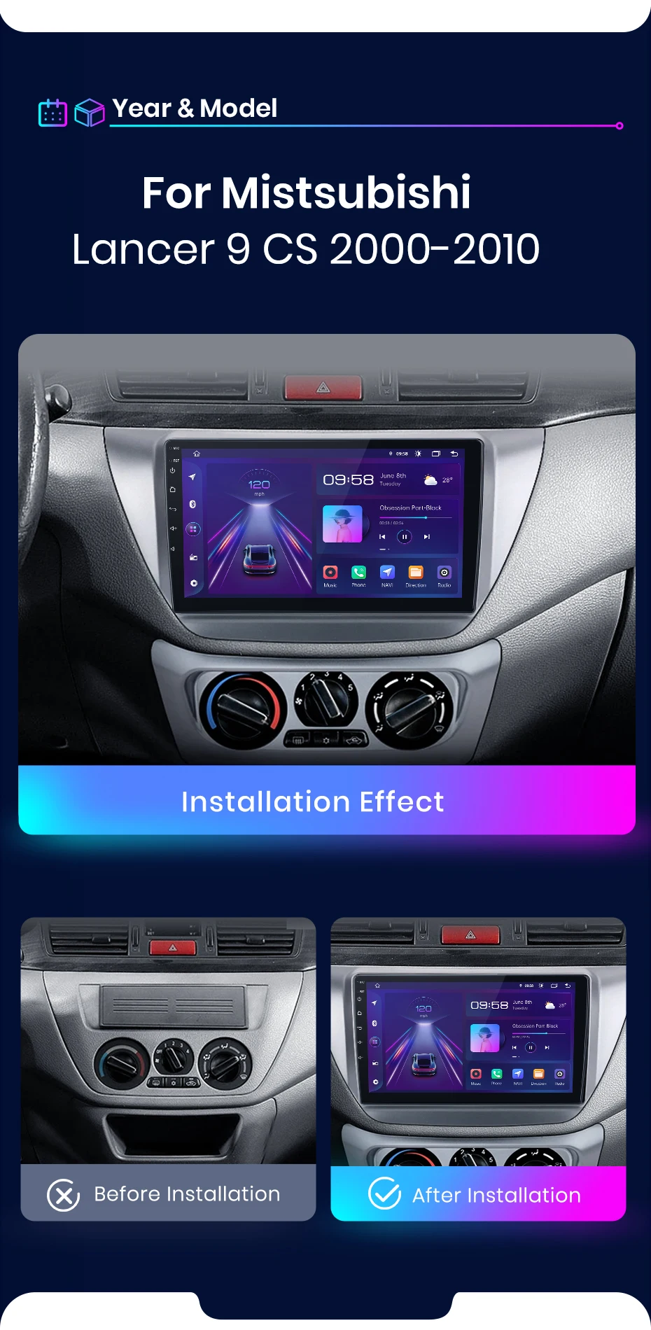 Junsun carplay android auto autoradio für mitsubishi starten 9 cs 2006-2018 gps intelligente systeme stereo multimedia autoradio