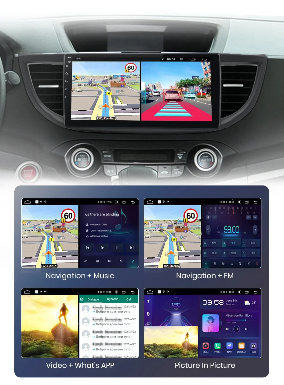 Junsun kabelloses carplay android auto radio für honda crv CR-V 2013-2018 auto intelligente systeme rds bt dsp 2 din autoradio