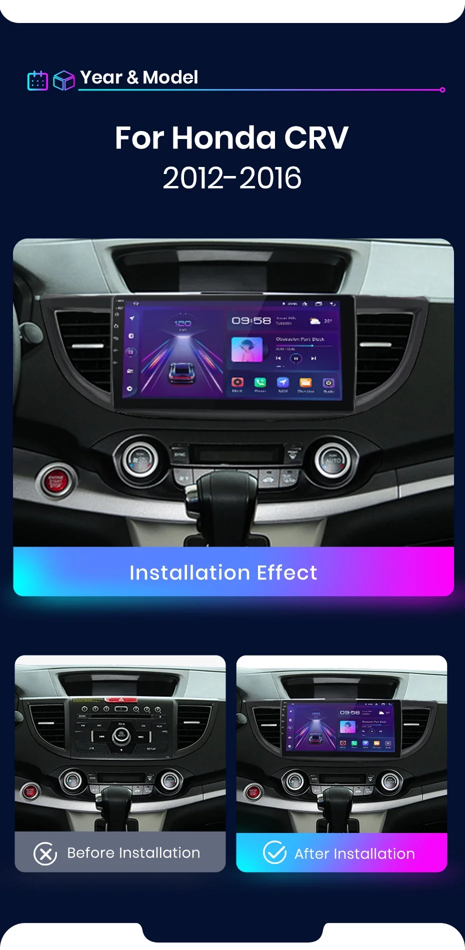 Junsun kabelloses carplay android auto radio für honda crv CR-V 2013-2018 auto intelligente systeme rds bt dsp 2 din autoradio