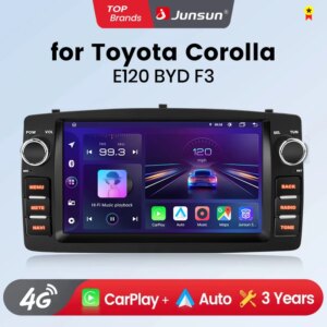 Android Autoradio für Toyota Corolla E120 2000–2006 BYD F3 Wireless CarPlay Android Auto 2 DIN Multimedia 4G
