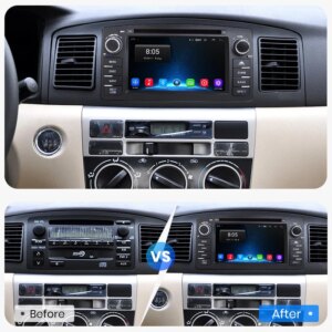 Alternative view of Android Autoradio für Toyota Corolla E120 2000–2006 BYD F3 Wireless CarPlay Android Auto 2 DIN Multimedia 4G