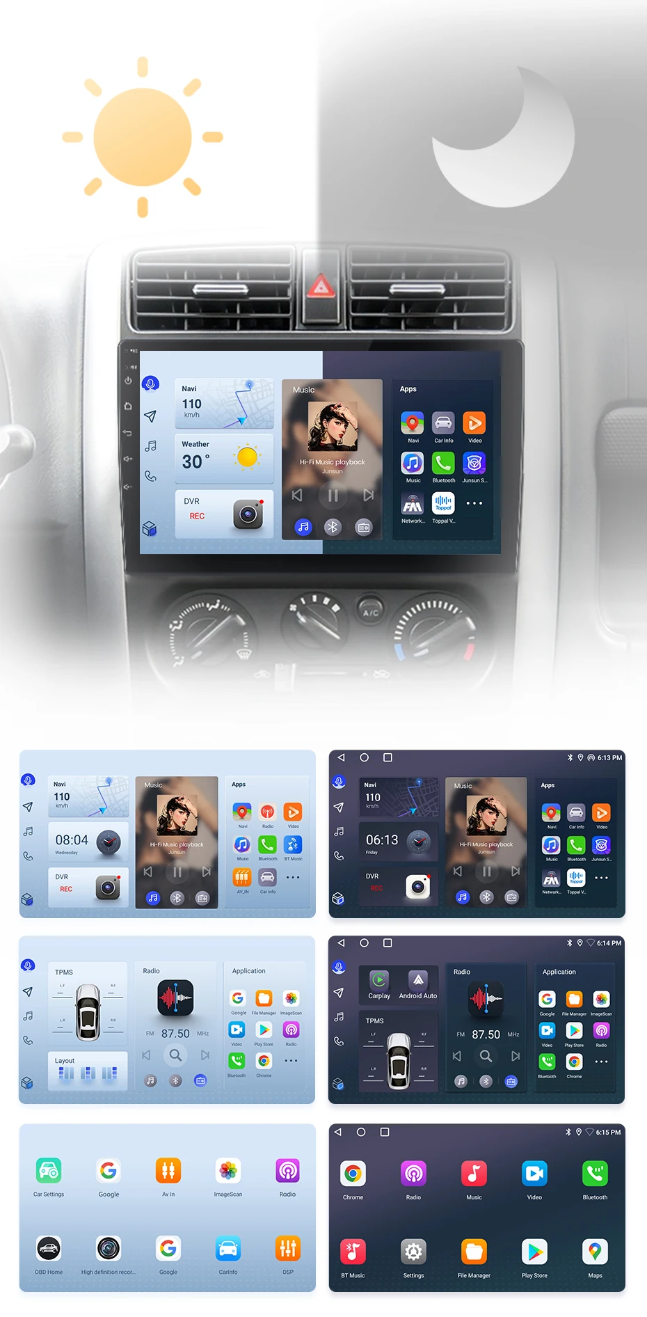 Junsun Wireless Carplay Android Auto Autoradio für Suzuki Jimny 3 2011-2016 GPS intelligente Systeme Stereo Multimedia Autoradio