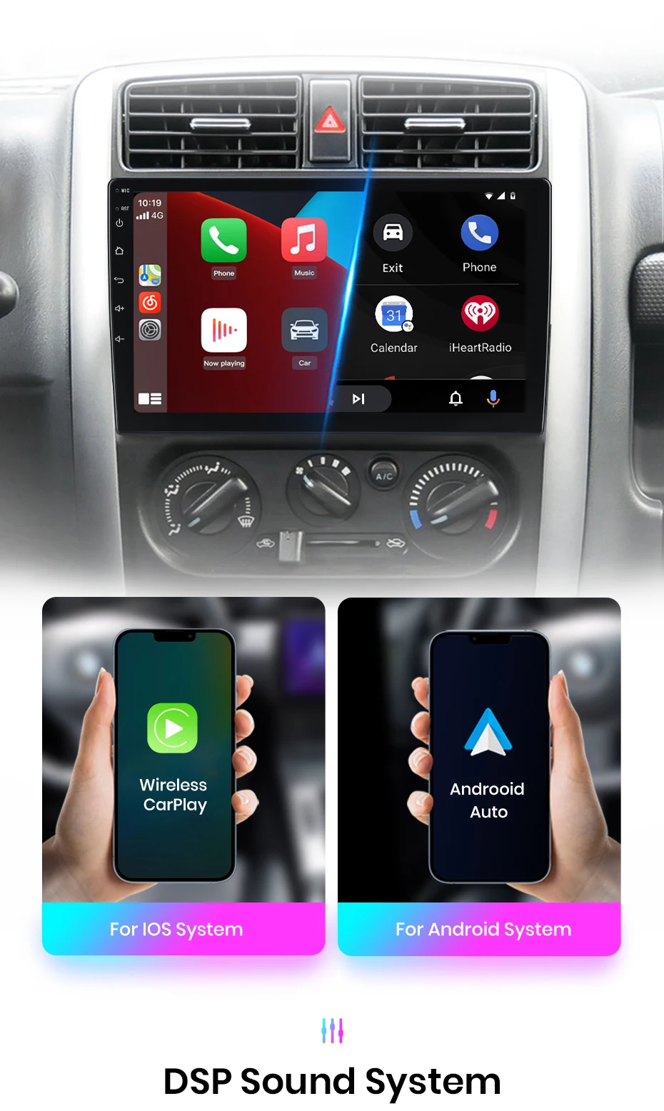 Junsun Wireless Carplay Android Auto Autoradio für Suzuki Jimny 3 2011-2016 GPS intelligente Systeme Stereo Multimedia Autoradio