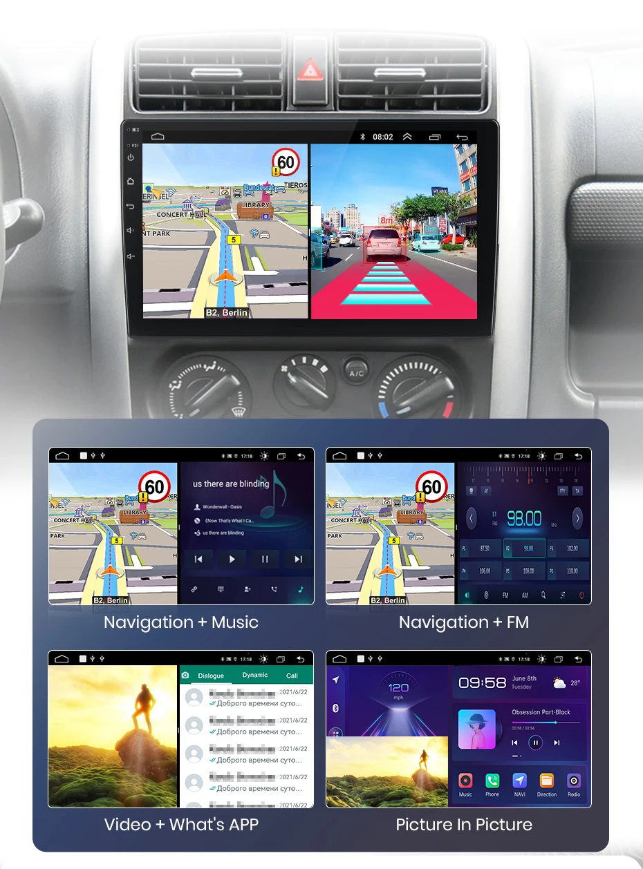 Junsun Wireless Carplay Android Auto Autoradio für Suzuki Jimny 3 2011-2016 GPS intelligente Systeme Stereo Multimedia Autoradio