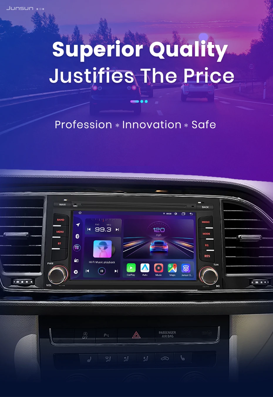 Junsun kabelloses carplay android auto für ort leon mk3 5f 2012-gps autoradio smart systeme smart autoradio