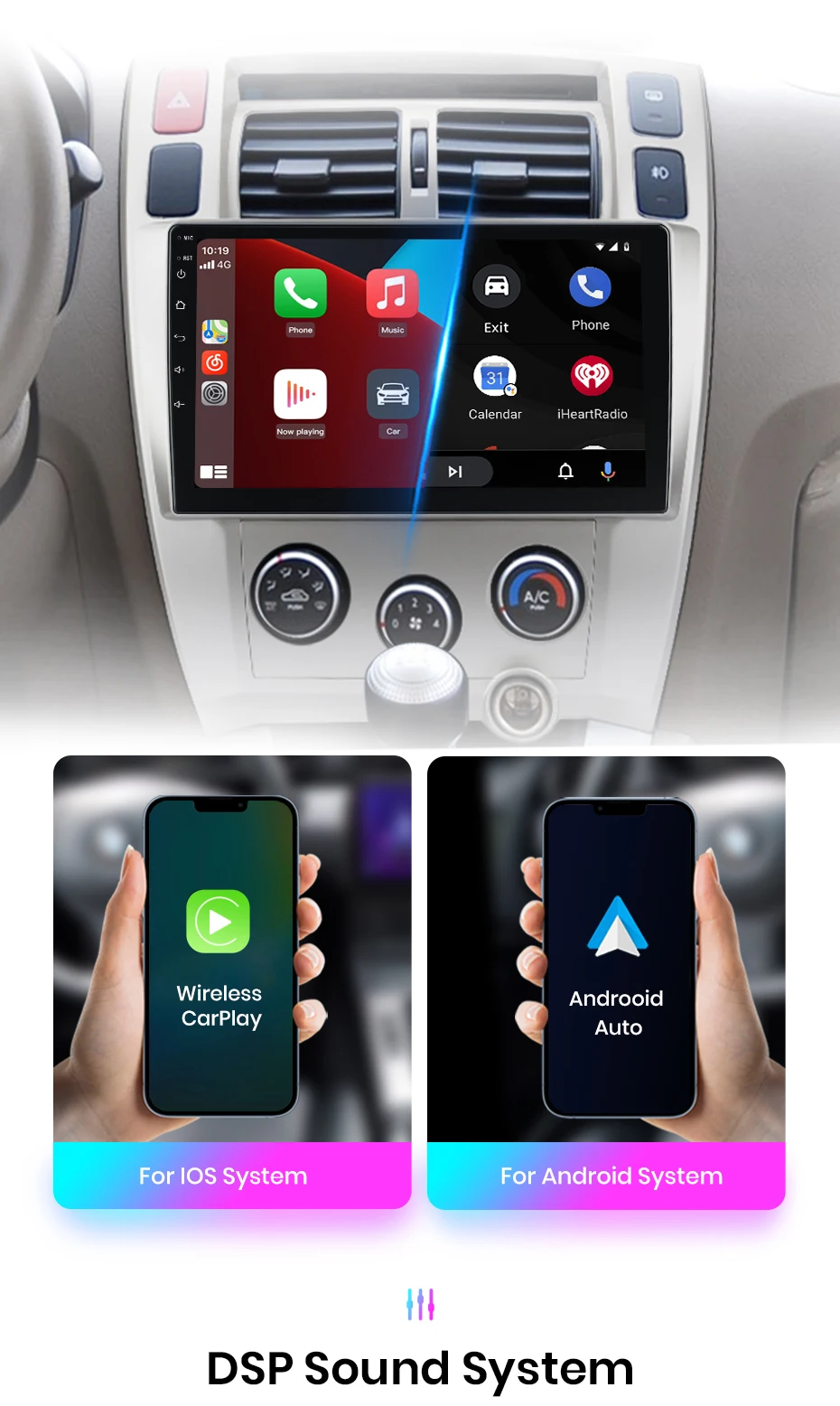 Junsun CarPlay Android Auto Autoradio für Hyundai Tucson 2006 2008-2013 GPS Intelligente Systeme Stereo Multimedia Autoradio