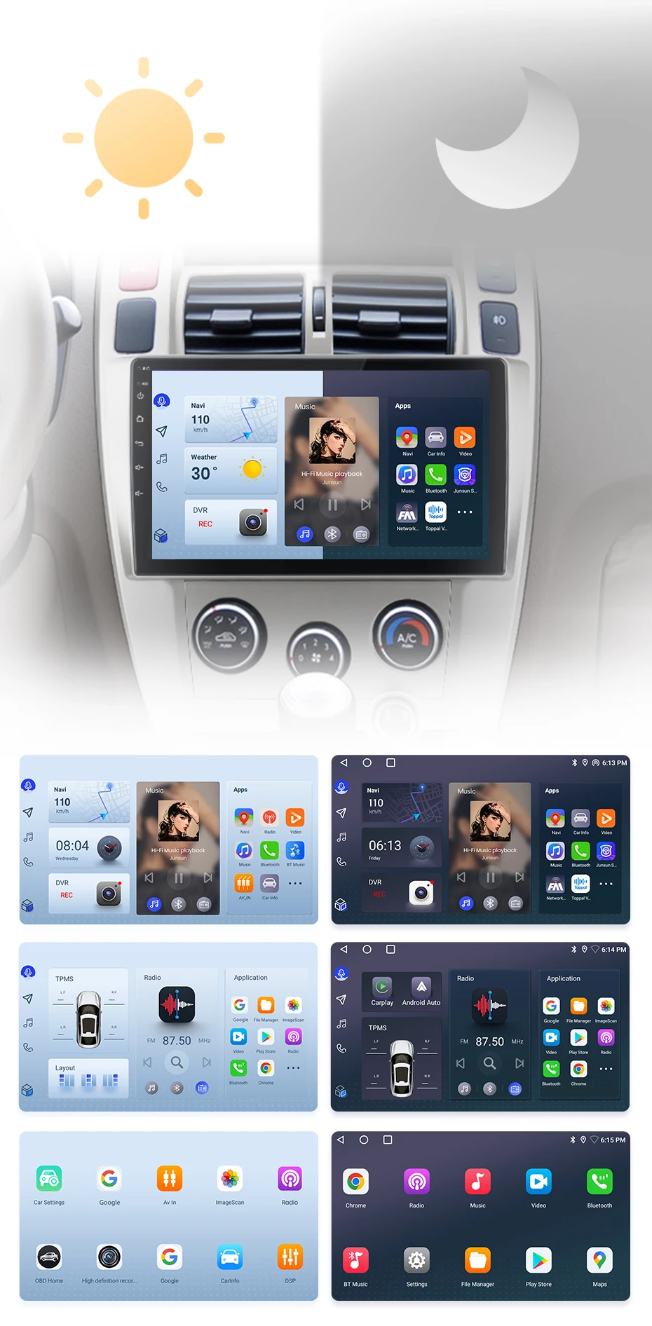 Junsun CarPlay Android Auto Autoradio für Hyundai Tucson 2006 2008-2013 GPS Intelligente Systeme Stereo Multimedia Autoradio