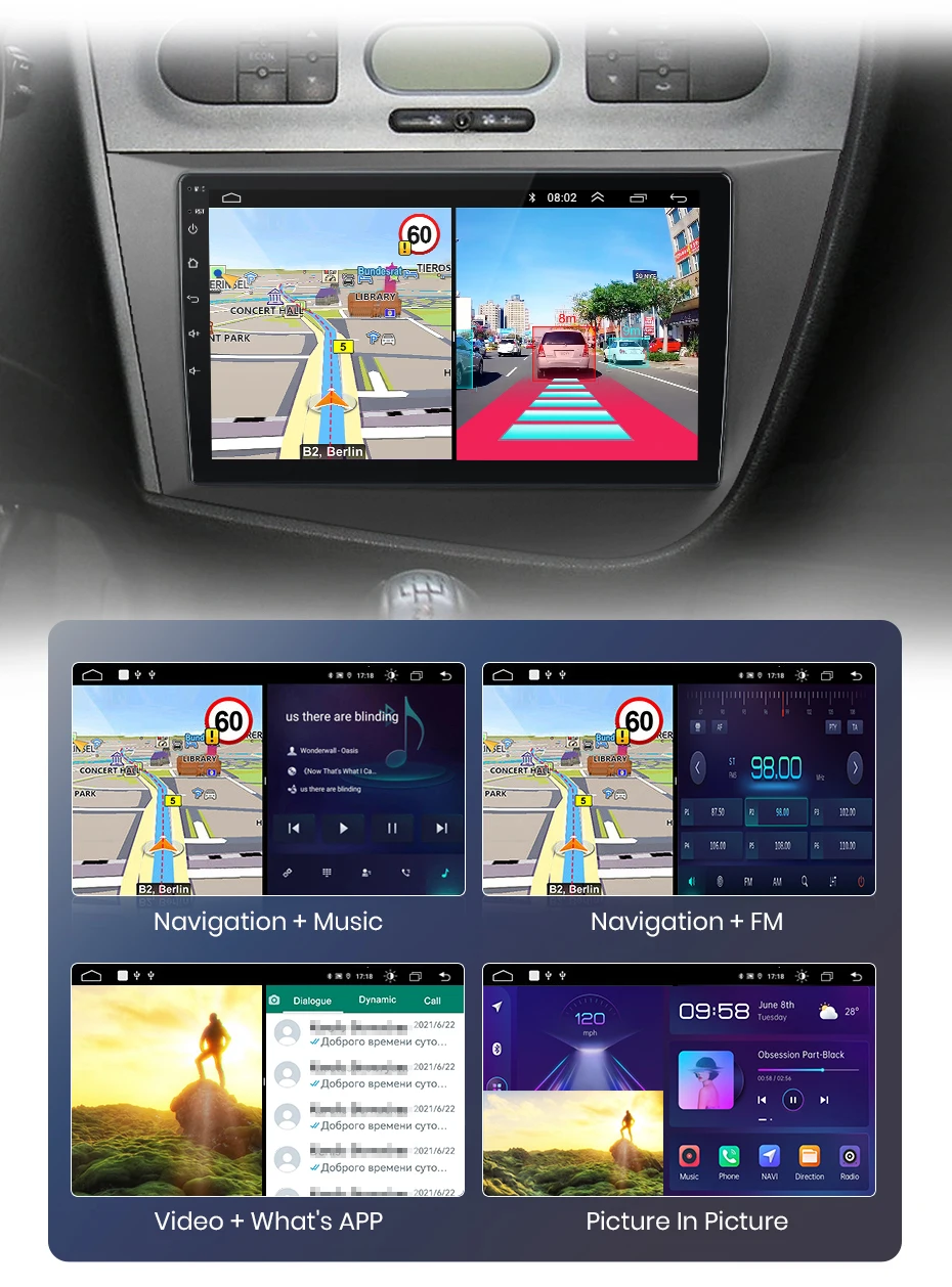 Junsun drahtloses Carplay Android Auto Autoradio für Ort Leon MK2 2007-2013 GPS intelligente Systeme Stereo Multimedia Autoradio