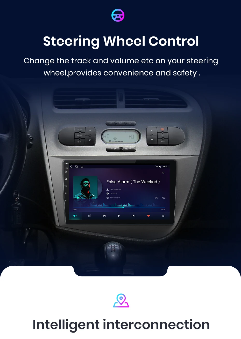 Junsun drahtloses Carplay Android Auto Autoradio für Ort Leon MK2 2007-2013 GPS intelligente Systeme Stereo Multimedia Autoradio