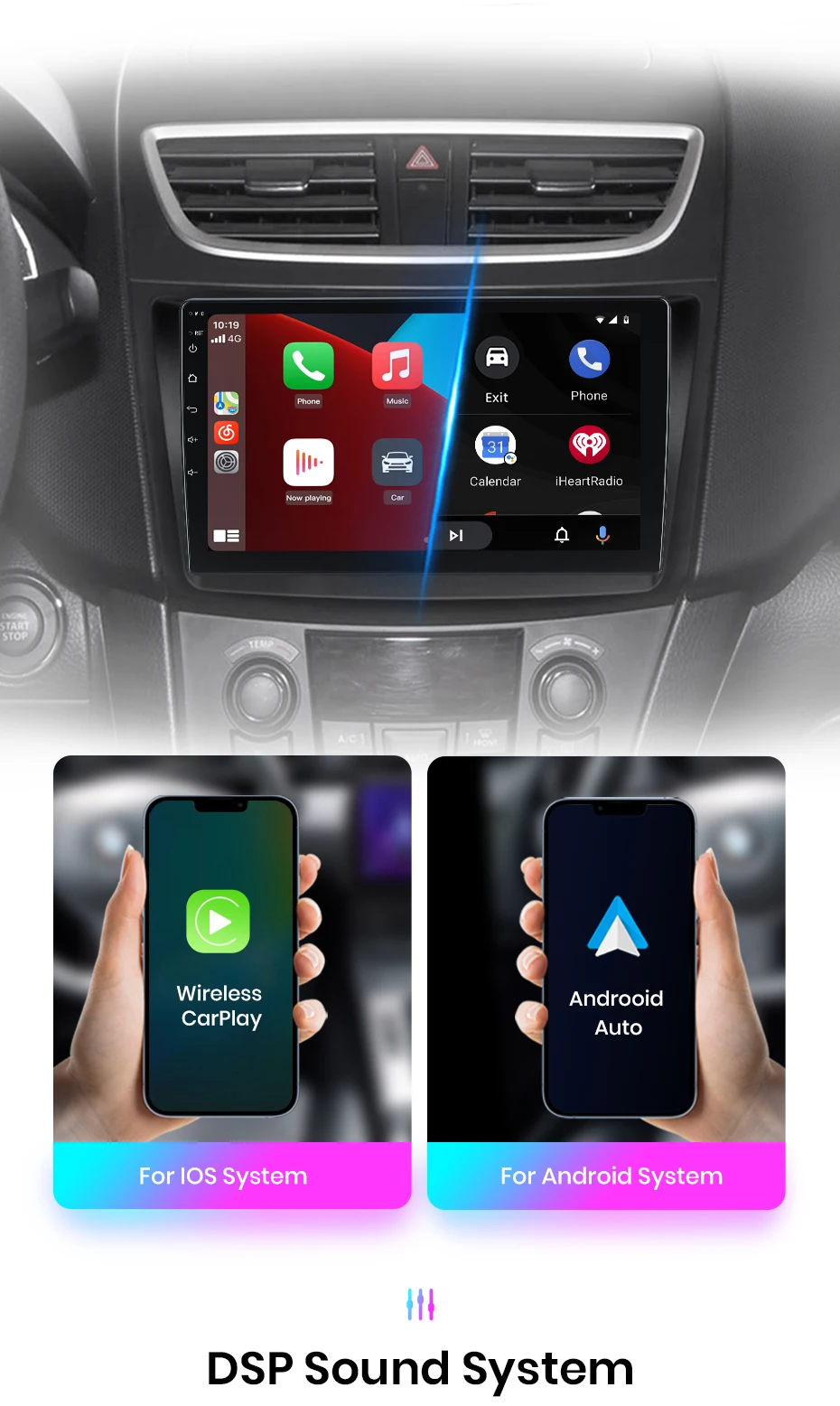Junsun drahtlose carplay android auto autoradio für suzuki smart 4 2006-2018 gps intelligente systeme tereo multimedia autoradio