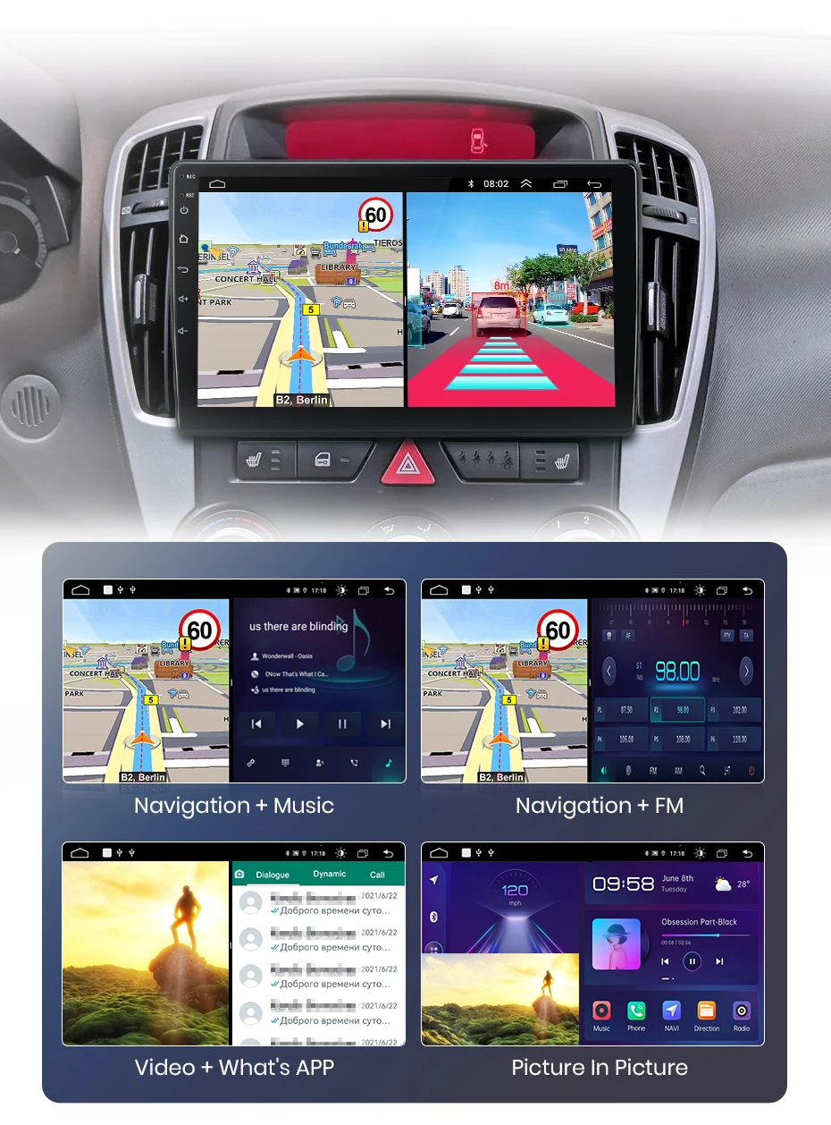 Junsun Wireless Carplay Android Auto Autoradio für Kia Ceed 2007-2009 GPS Multimedia 2 Din
