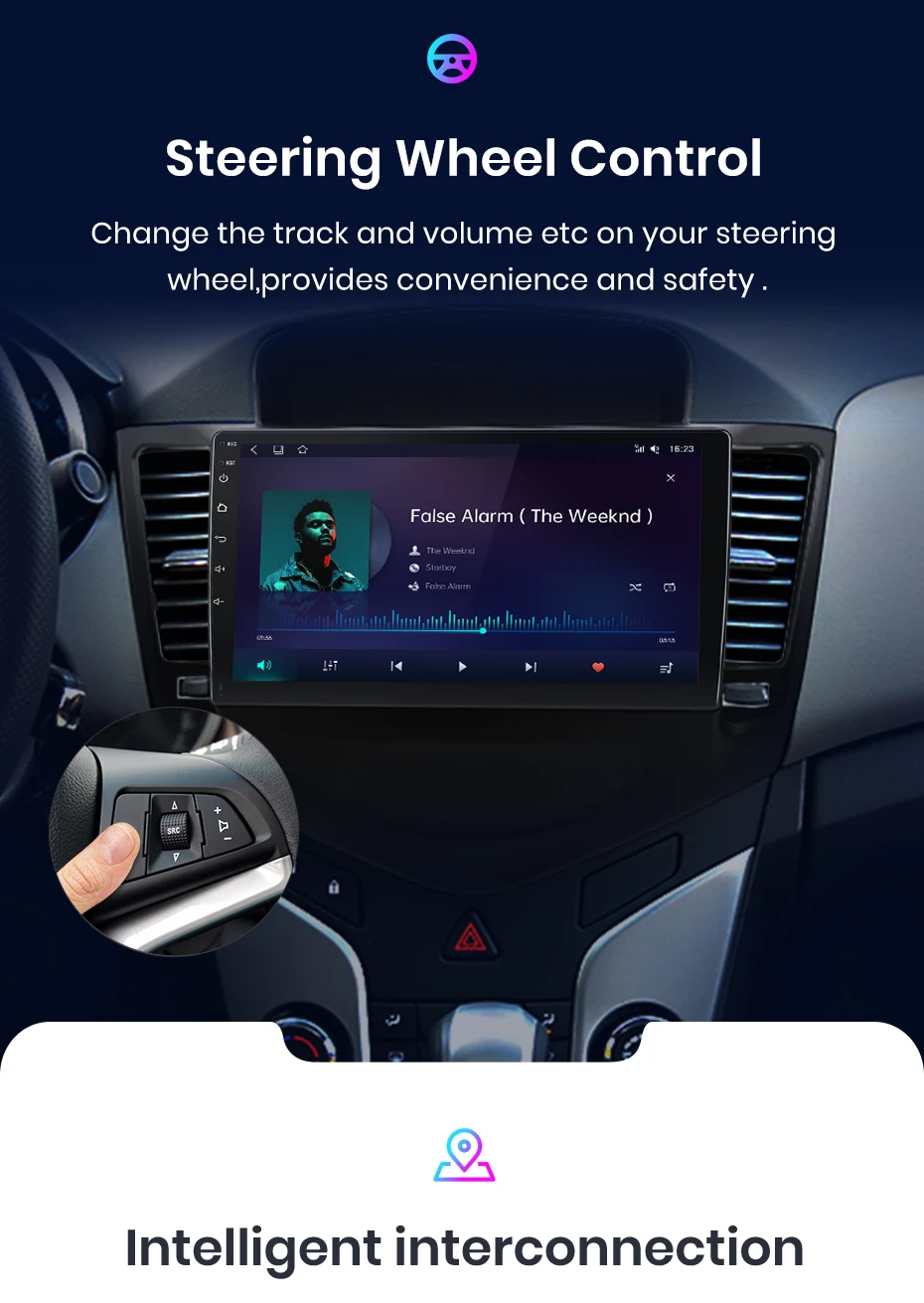 Junsun Wireless Carplay Android Auto Autoradio für Chevolet Cruze 2014-2018 GPS intelligente Systeme Stereo Multimedia Autoradio