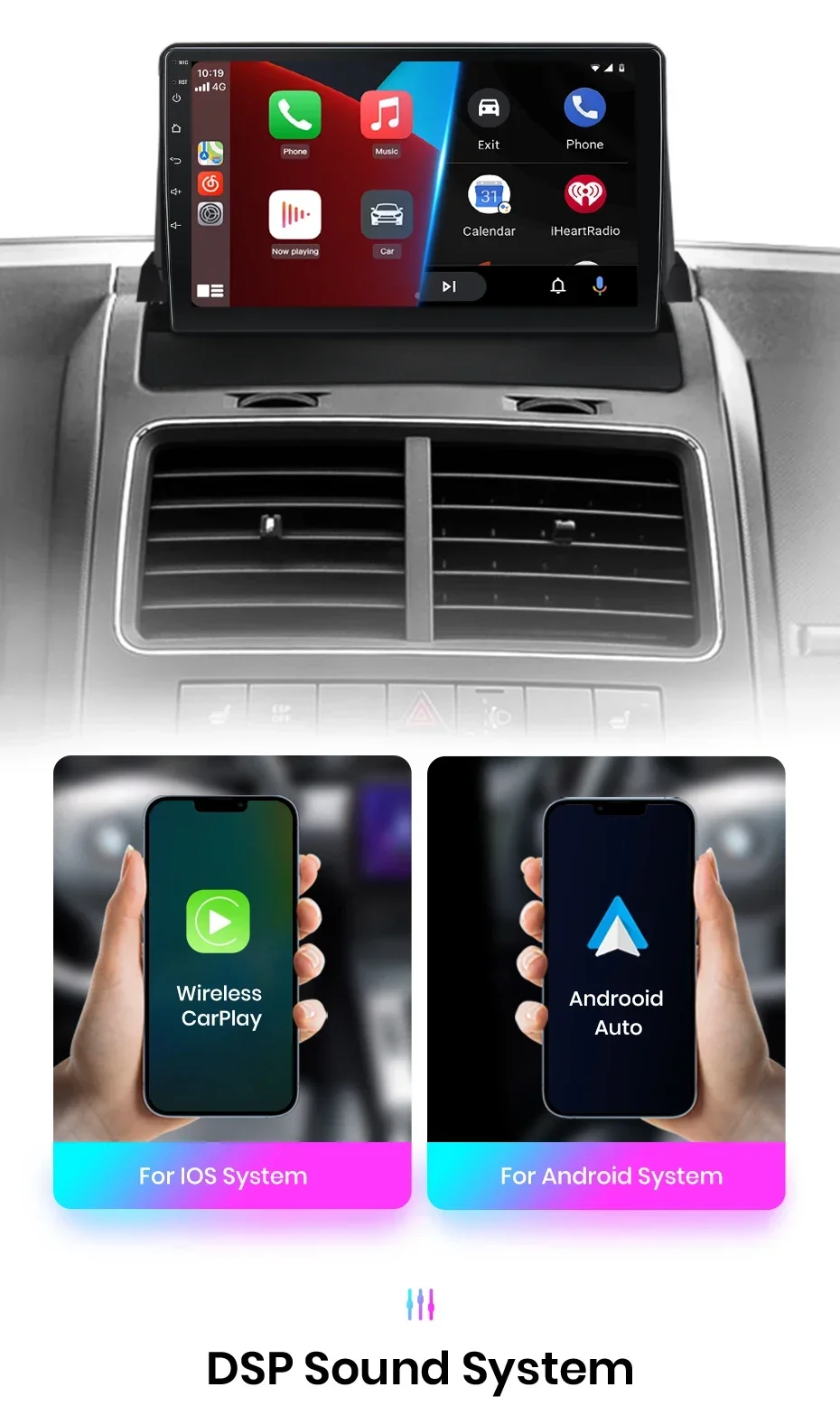 Junsun drahtloses Carplay Android Autoradio für Dodge Journey 2012-Auto intelligente Systeme rds bt dsp 2 din Autoradio
