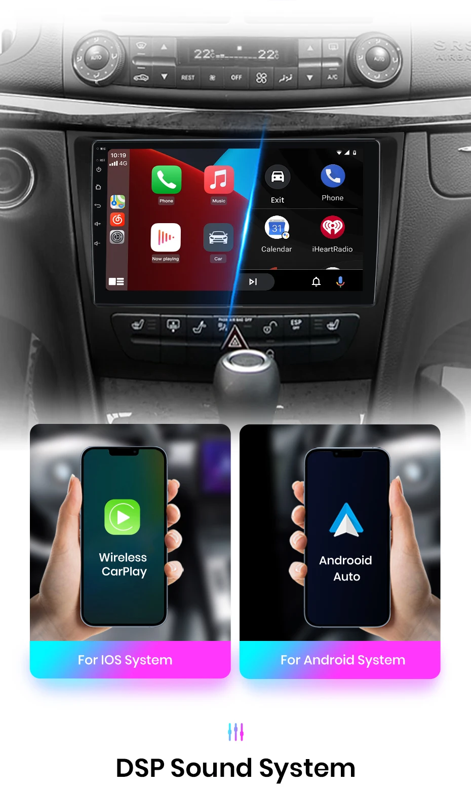Junsun carplay android auto autoradio für mercedes benz e klasse w211 e300 2006-2018 gps intelligente systeme multimedia autoradio