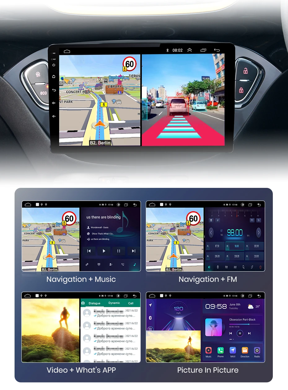 Junsun Kabelloses CarPlay Android Auto Autoradio für Opel Corsa E 2015 2016 2017-2019 GPS Multimedia 2-DIN-Systeme Stereo