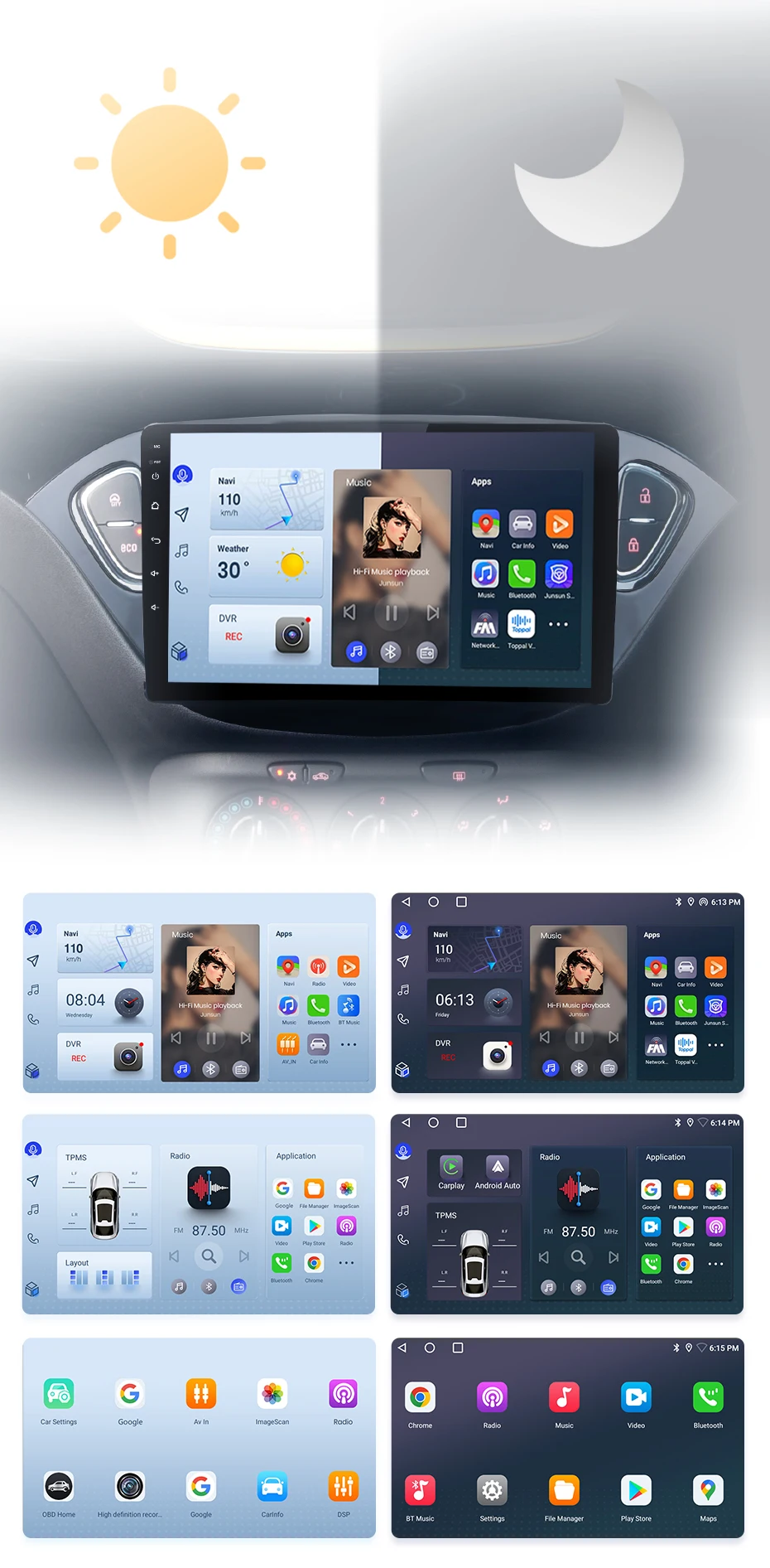 Junsun Kabelloses CarPlay Android Auto Autoradio für Opel Corsa E 2015 2016 2017-2019 GPS Multimedia 2-DIN-Systeme Stereo