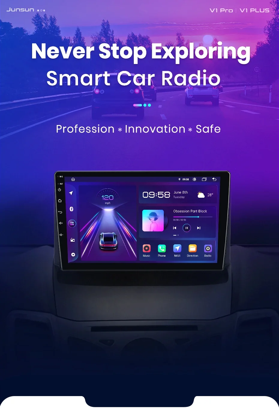 Junsun kabelloses carplay android auto radio für ford fiesta mk7 2012-2015 auto intelligente systeme rds bt dsp 2 din autoradio