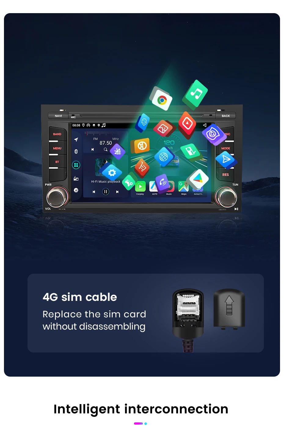 Junsun carplay android auto autoradio für ort leon mk3 5f 20122013 2015-20gps intelligente systeme multimedia autoradio