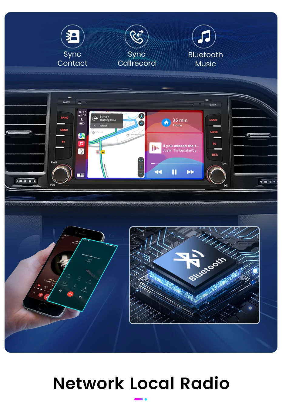 Junsun carplay android auto autoradio für ort leon mk3 5f 20122013 2015-20gps intelligente systeme multimedia autoradio