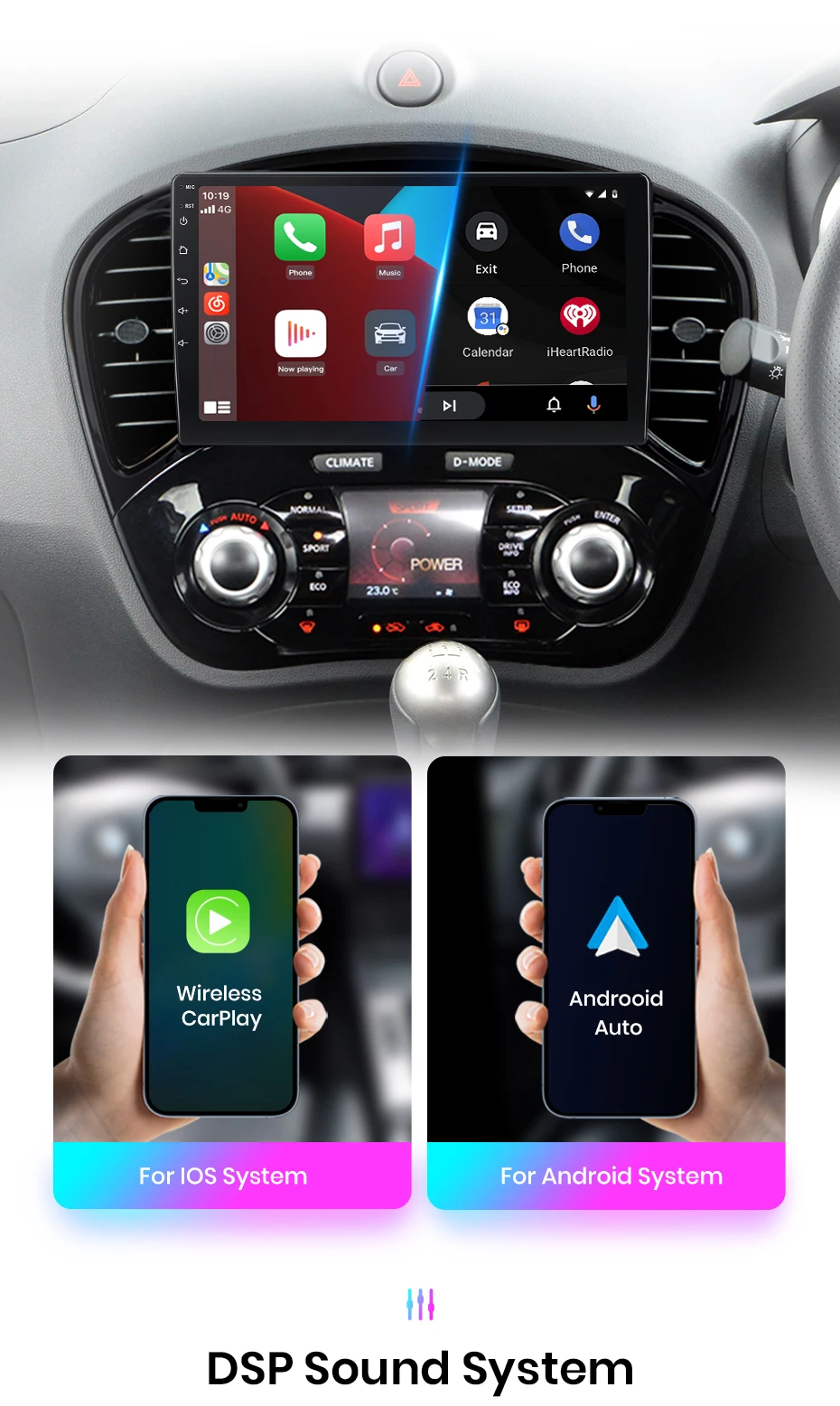 Junsun kabelloses carplay android auto autoradio für nissan juke yf15 2010-2015 gps smart systeme stereo multimedia autoradio
